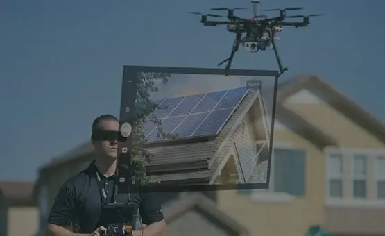 DroneEye AR drone piloting interface on ThirdEye X2 glasses