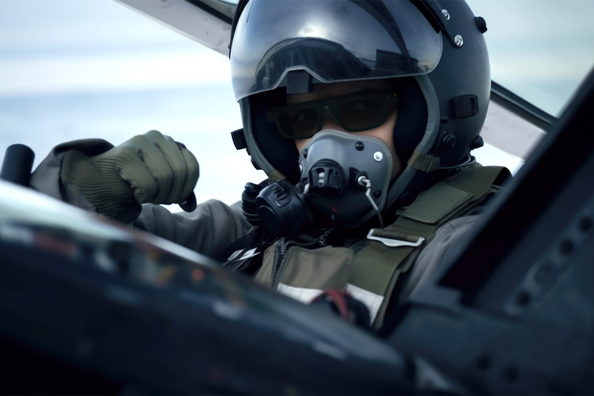 ThirdEye X2 MR smart glasses used in an air force maintenance hangar